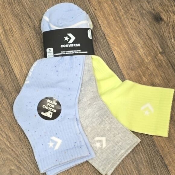 Converse 3-PK Confetti Embroidered Quarter Socks - Picture 3 of 4